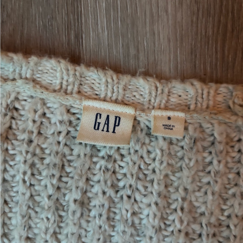 GAP Cream Ribbed Open-Front Cardigan. Size S. - Picture 3 of 3